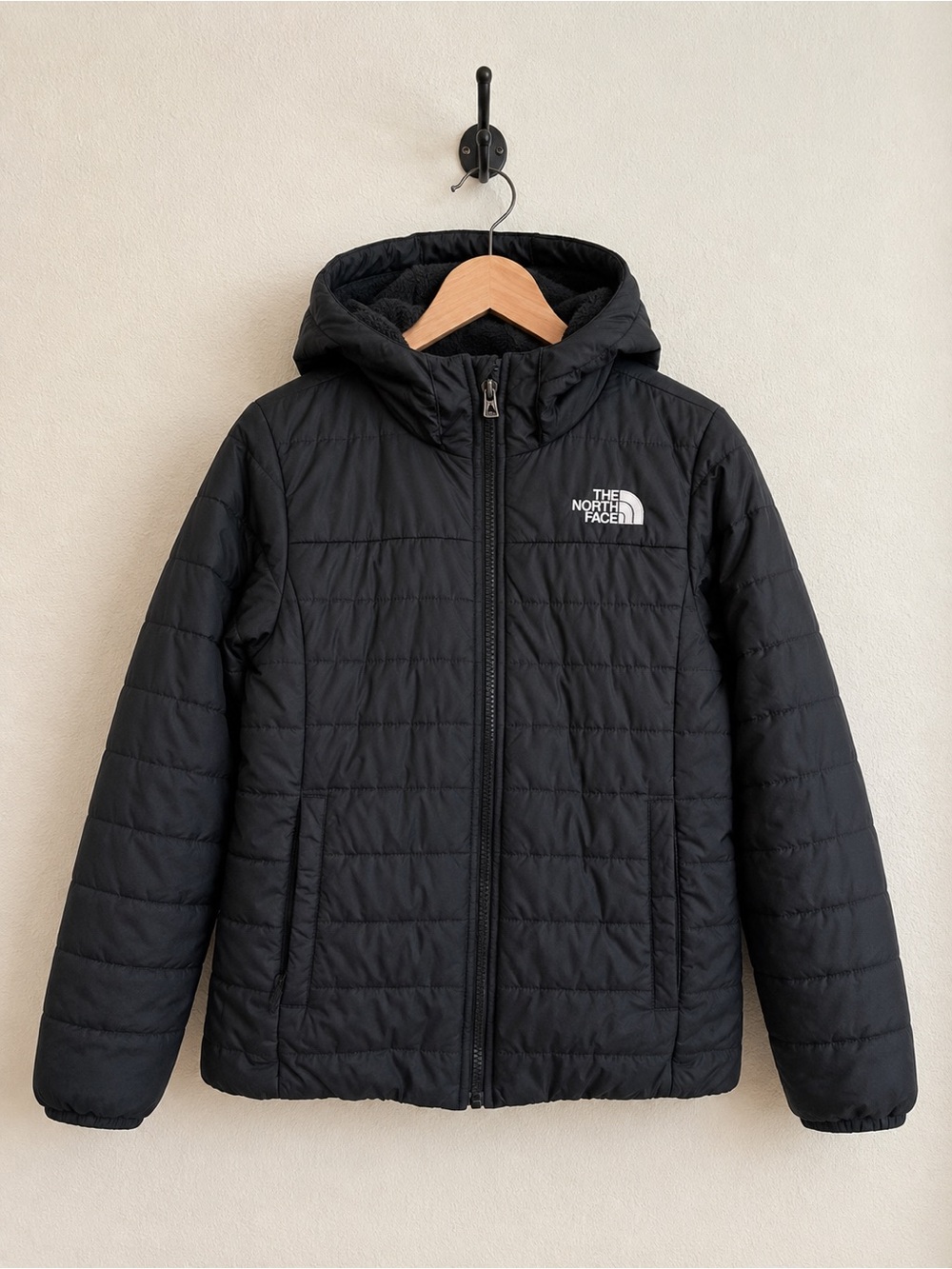 The North Face Black Hooded Quilted Jacket